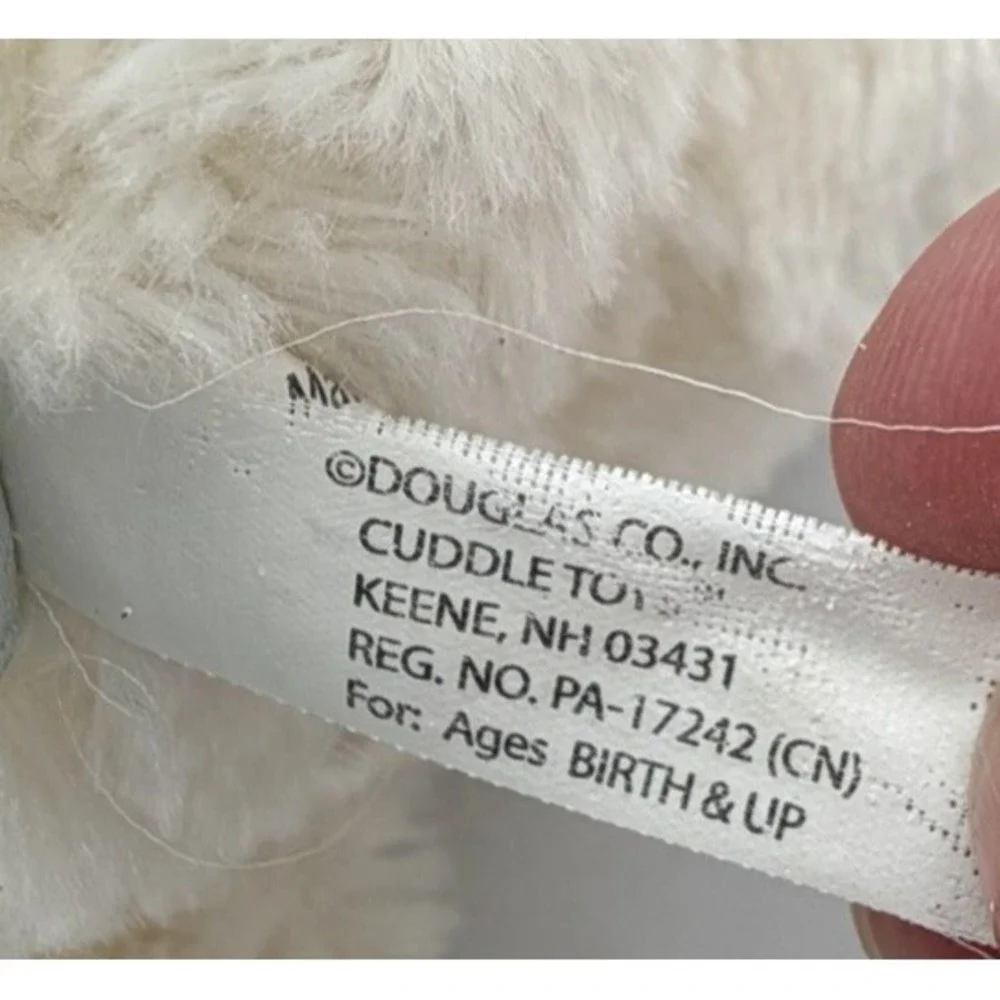 Douglas Baby Lamb Plush PLUMPIE Moon Stars Swirl Fur Lovey Sheep Satin Feet Ears